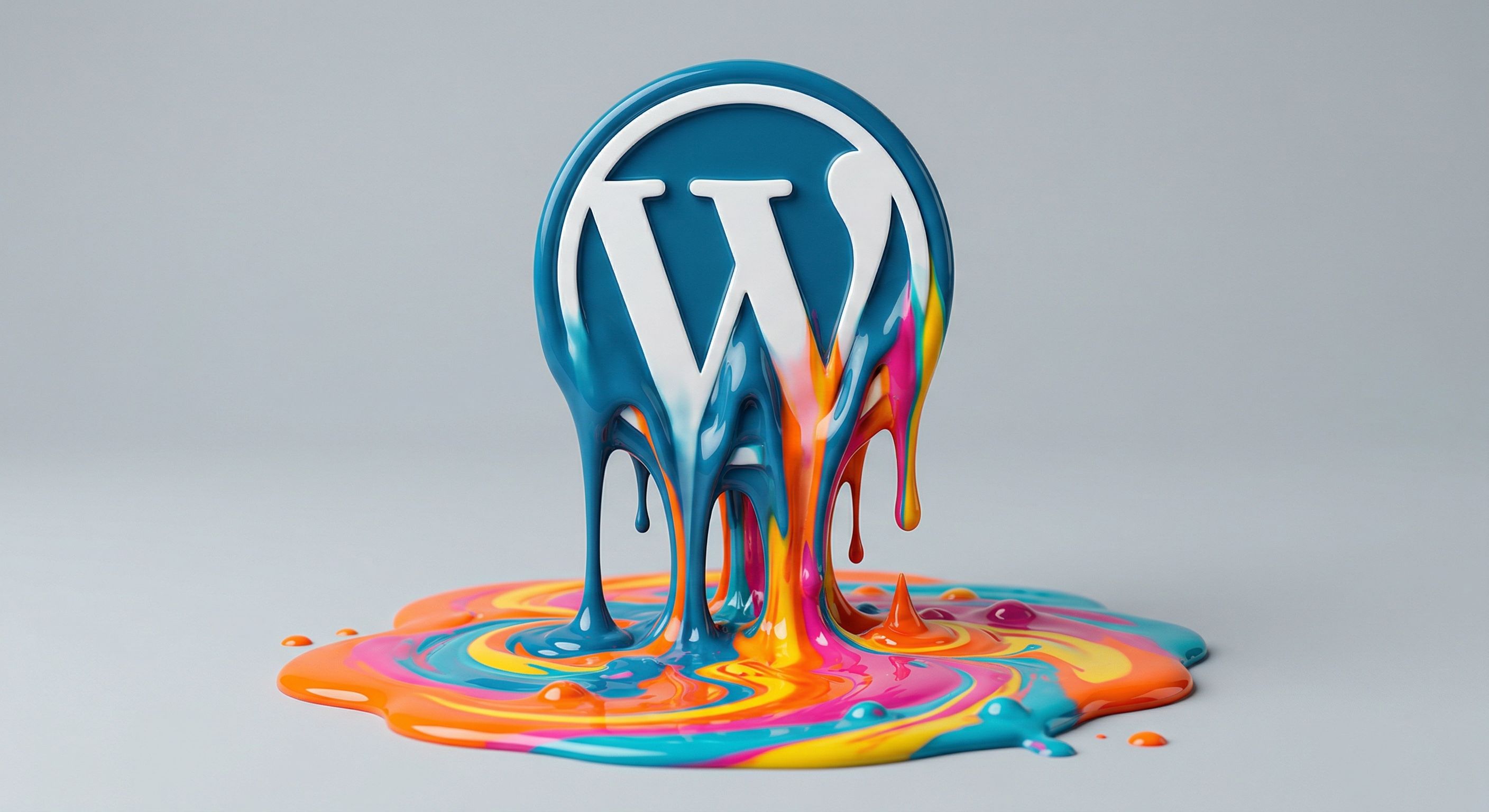 A WordPress logo melting