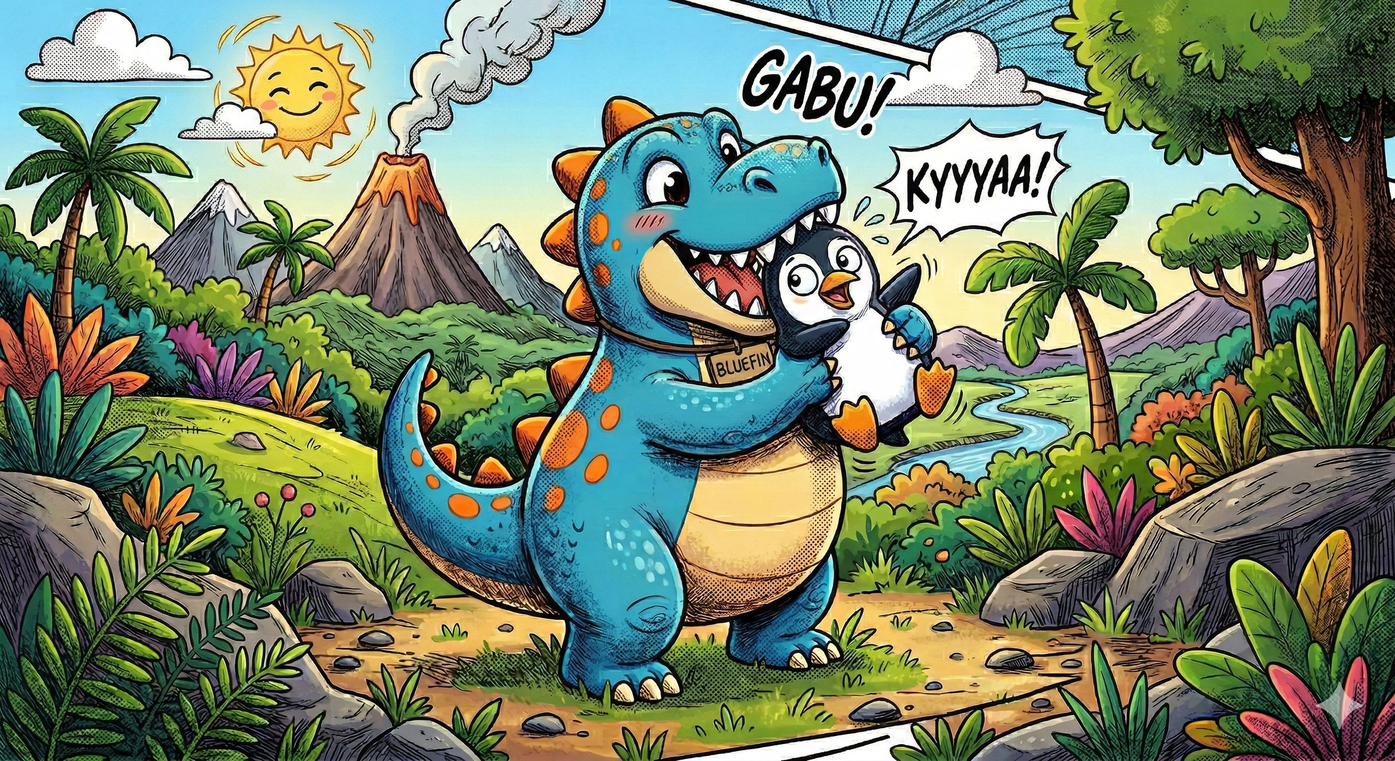The Bluefin Dinosaur devouring the Linux Penguin