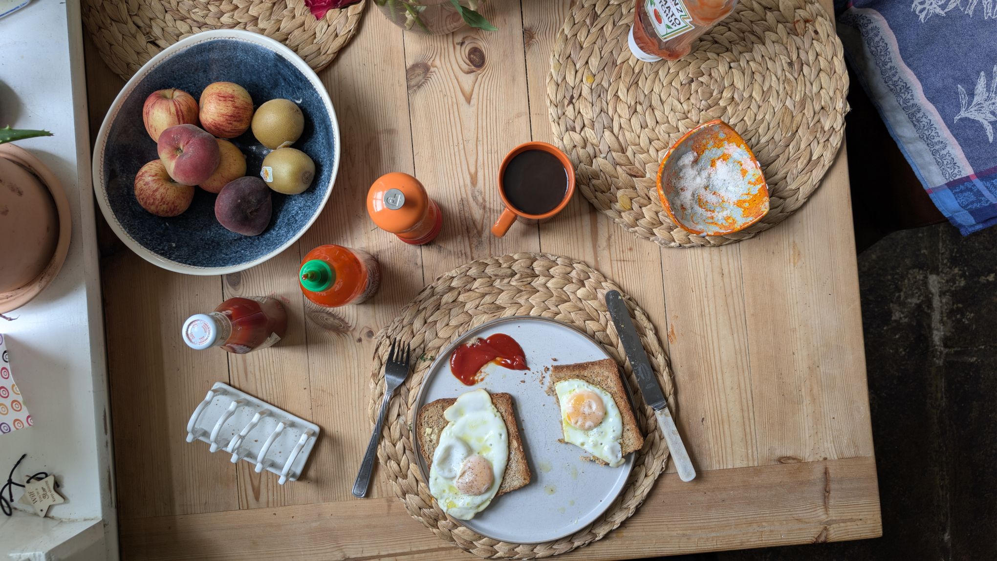 Breakfast table.