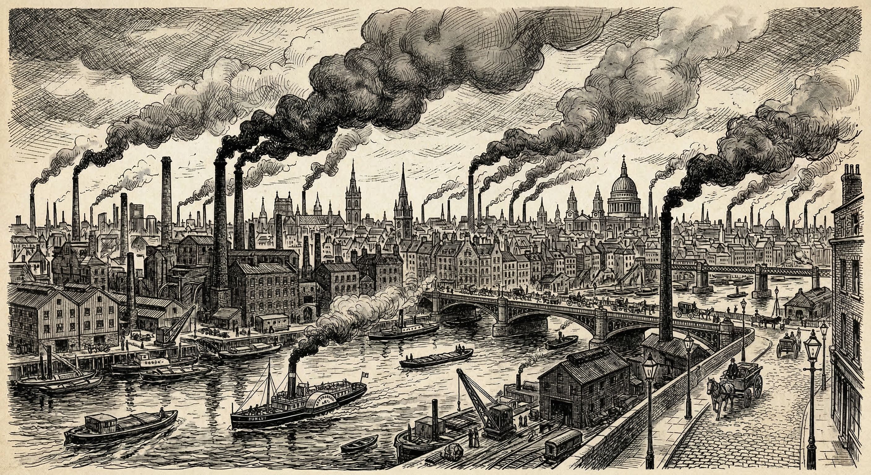 A Victorian Skyline with chimneys